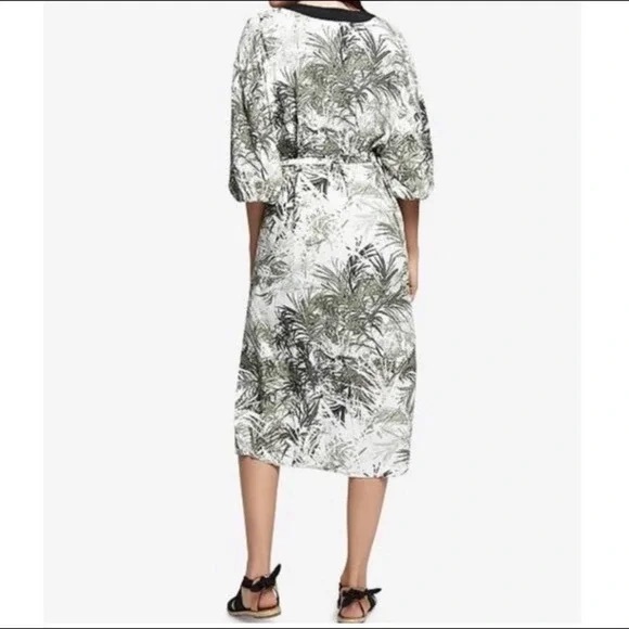 Sanctuary Green Botanical Leaf Kimono Robe/ Beach Cover up - One Size - Picture 2 of 9